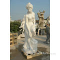 White Marble Nude Statue Carving for Home Decoration